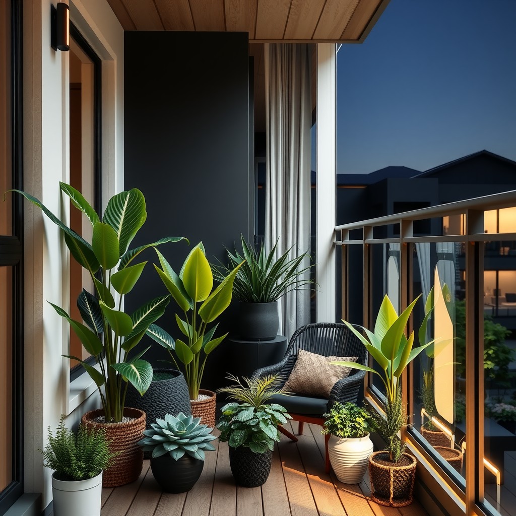 Kako urediti balkon s modernim biljkama i rasvjetom